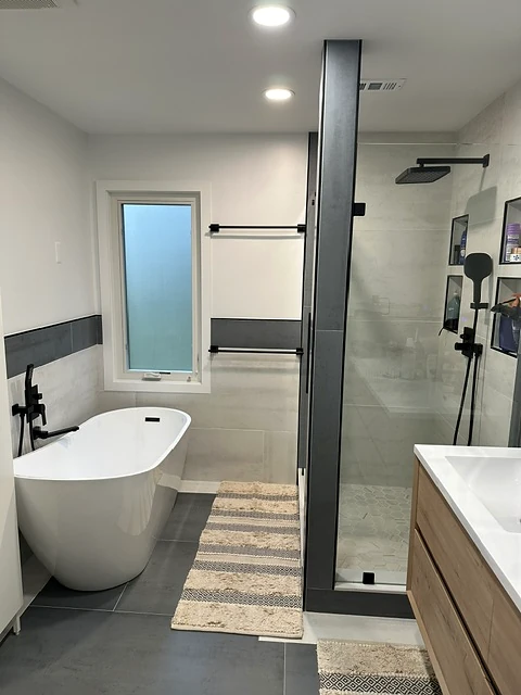 Bathroom renovation — freestanding tub