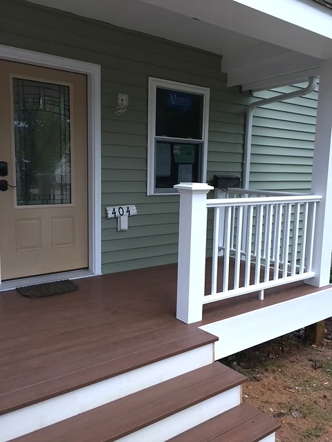 Exterior renovation — porch and rail