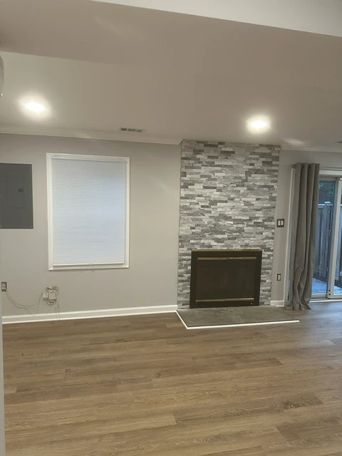 Interior renovation — fireplace feature