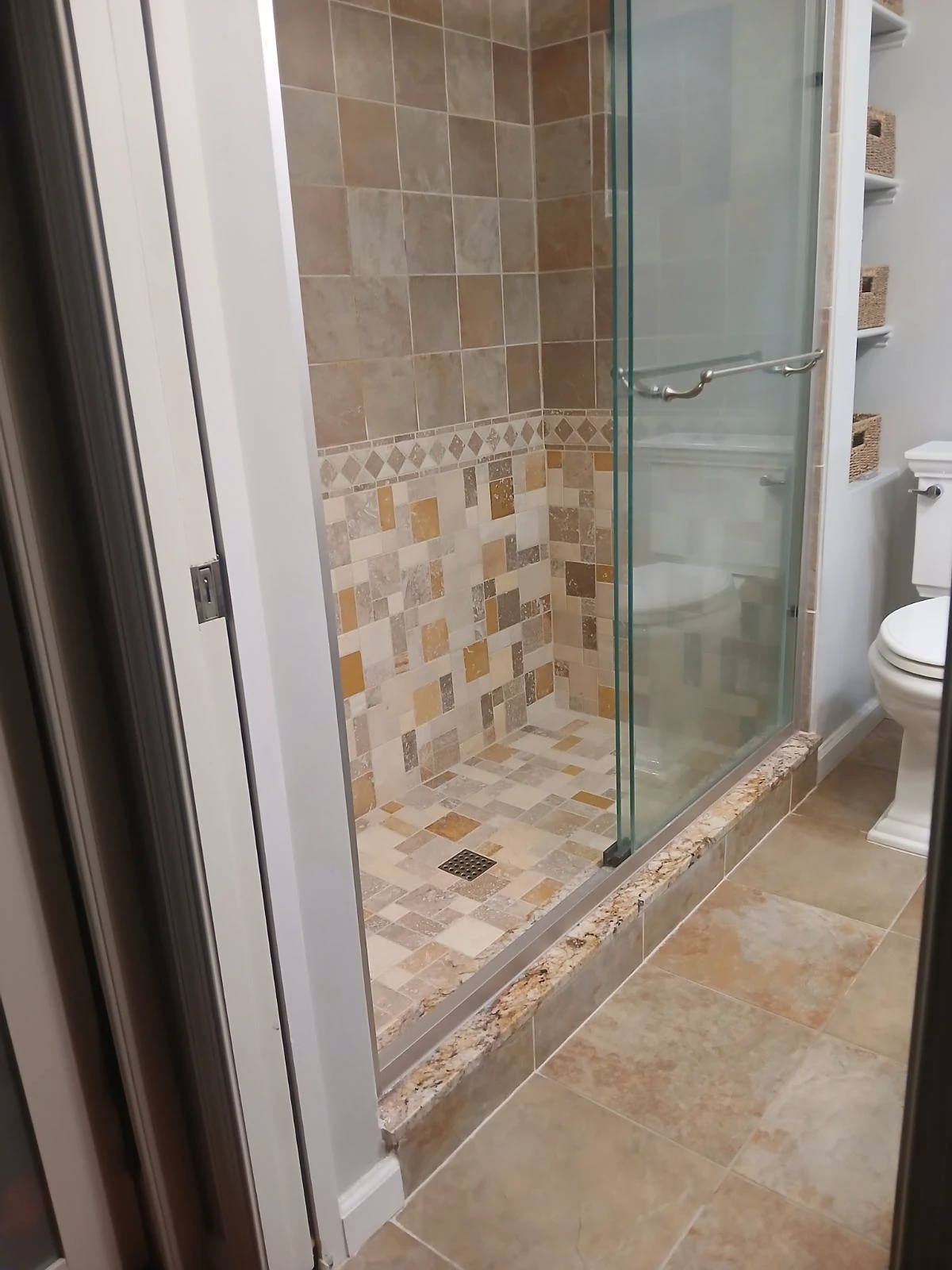 Glass shower bathroom remodel